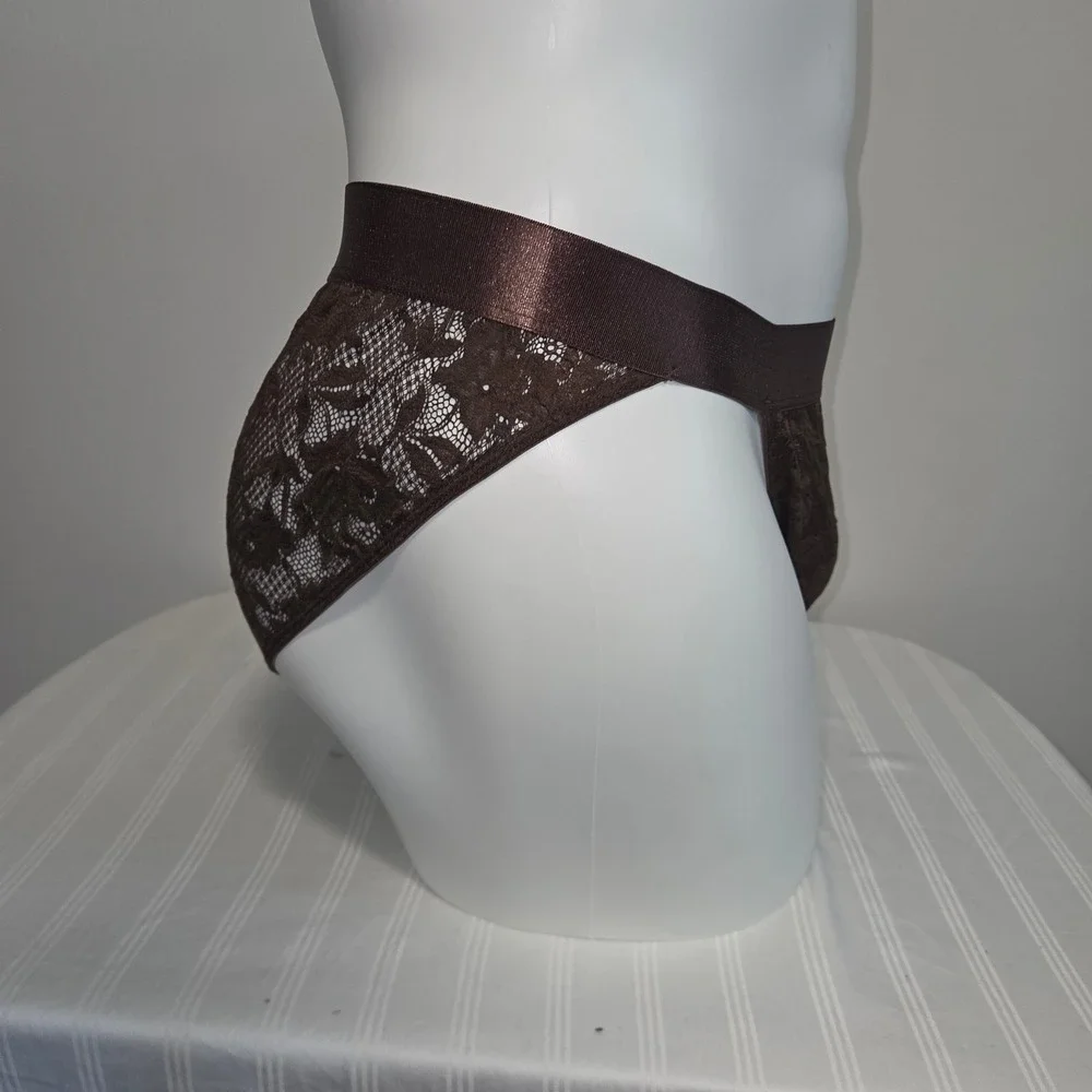 Cosabella Mens Lace Brief Espresso Brown Floral Italian Underwear